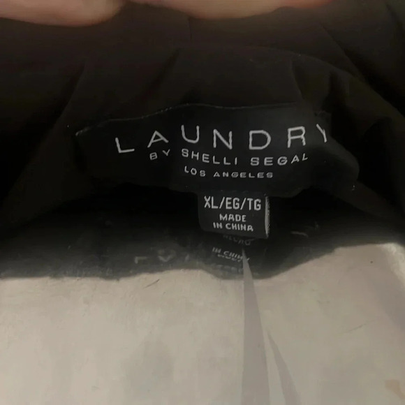 Laundry by Shelli Segal Black Hooded Faux Fur Jacket Size XL - Picture 3 of 4